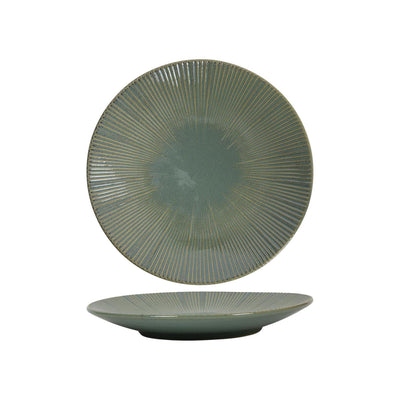 Piatto colazione righe blu-verde oceano ø21cm