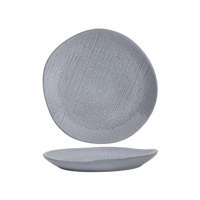 Plato llano tejido textil gris ø27cm