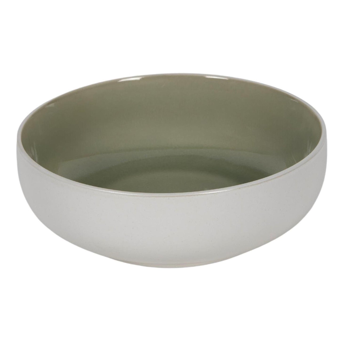 Cuenco mate blanco verde ø16,5x5,5xm 6 piezas