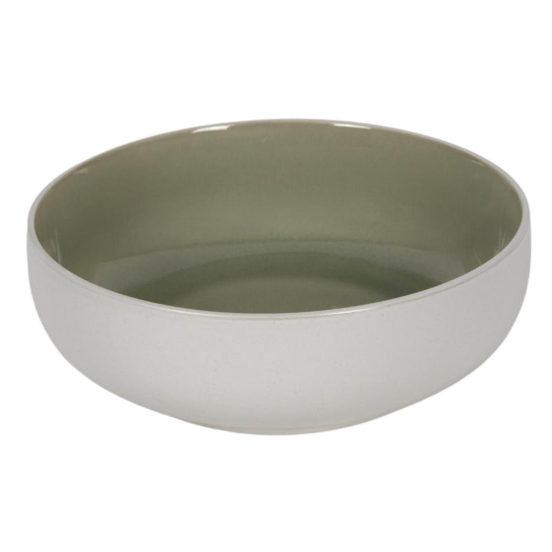 Cuenco mate blanco verde ø16,5x5,5xm 6 piezas
