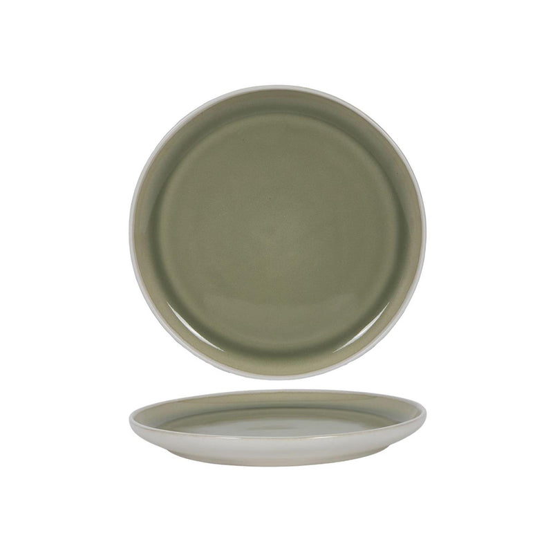 Ontbijtbord matwit groen ø21,4cm 6 stuks