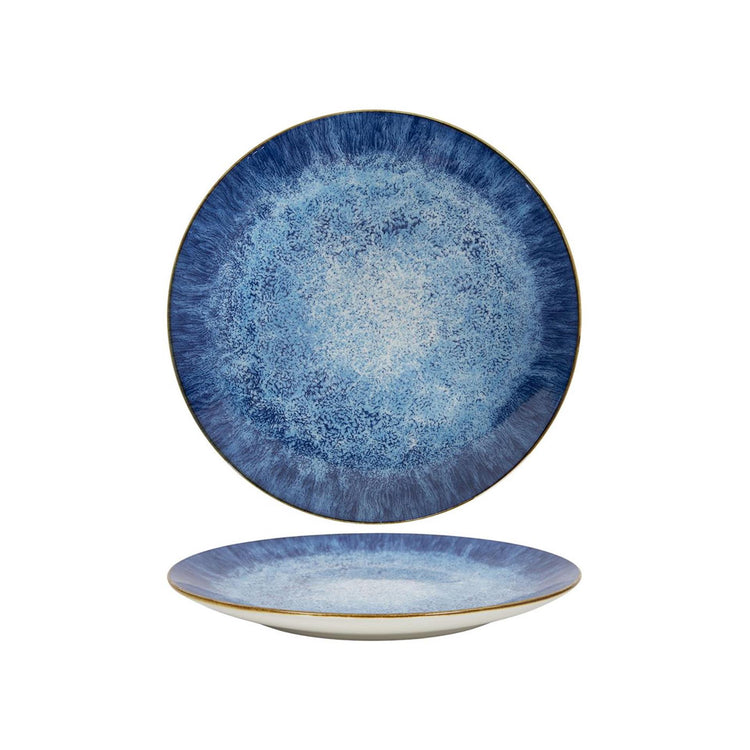 Plato llano ø27cm esmalte reactivo azul 6 piezas