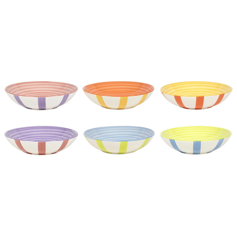 Diepbord summer stripes ø19cm 6 stuks