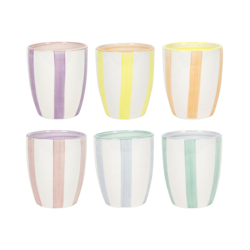 Koffiemok pastel stripes doos a 6 180ml