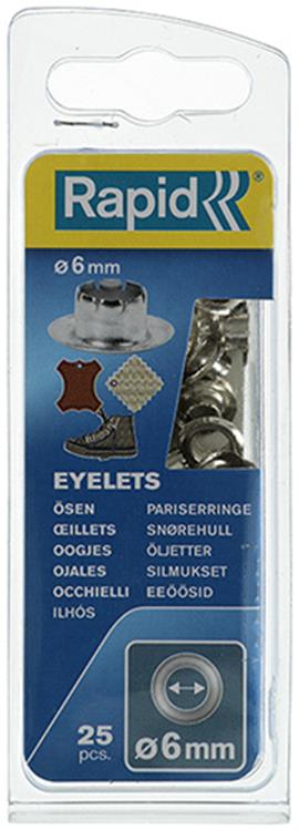 Rapid 1009444 - occhielli e1 - 6mm, 25 pz | 5 pezzi