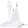 Coni Vivi gade, h: 18+28 cm, 120 g, argento, bianco, 3 pezzi 1 scatola