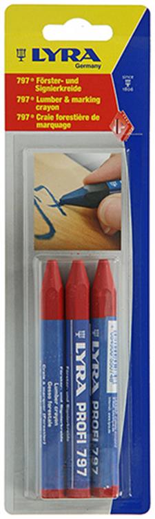 Lyra 1052114 - marking chalk 3pcs ø12x120mm red | 5 pieces