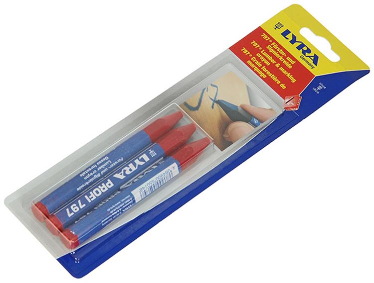 Lyra 1052114 - gesso per marcare 3pz ø12x120mm rosso | 5 pezzi