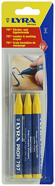 Lyra 1052115 - marking chalk 3pcs ø12x120mm yellow | 5 pieces