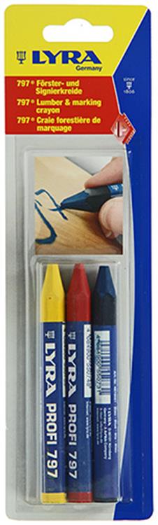 Lyra 1052116 - marking chalk 3pcs ø12x120mm mix | 5 pieces