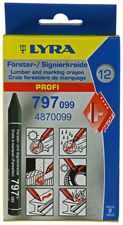 Lyra 1004744 - marking chalk 12pcs ø12x120mm black | 4 pieces