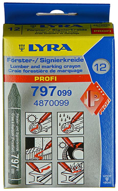 Lyra 1004744 - gesso per marcare 12pz ø12x120mm nero | 4 pezzi
