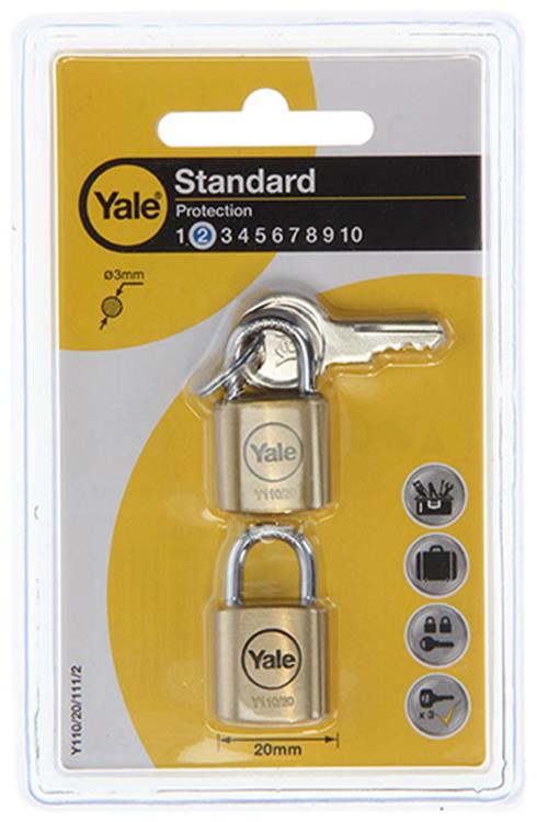 Yale 1059363 - lucchetto 20 mm 2 uguale | 6 pezzi