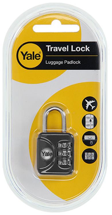 Yale 1018566 - lucchetto con combinazione per valigie grigio yp1 28 121 1g 28mm | 5 pezzi
