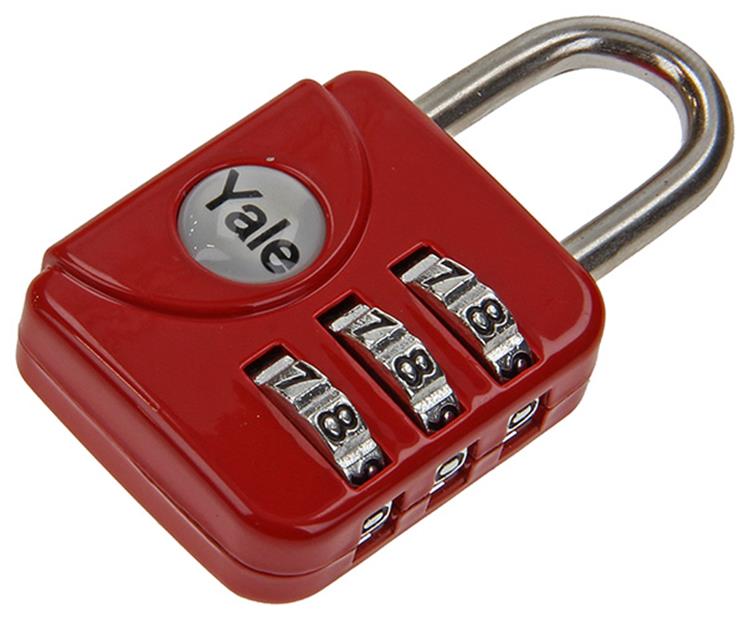 Yale 1018567 - lucchetto con combinazione per valigie rosso yp1 28 121 1r 28mm | 5 pezzi