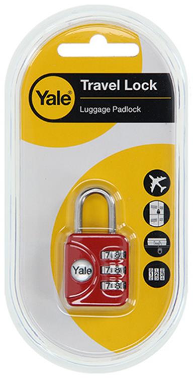 Yale 1018567 - bagage-cijferhangslot rood yp1 28 121 1r 28mm | 6 stuks