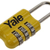 Yale 1018571 - lucchetto con combinazione per valigie giallo yp2 23 128 1a 23mm | 5 pezzi