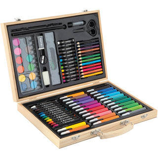 Caja de maleta de color de Creafun de madera de 86 piezas
