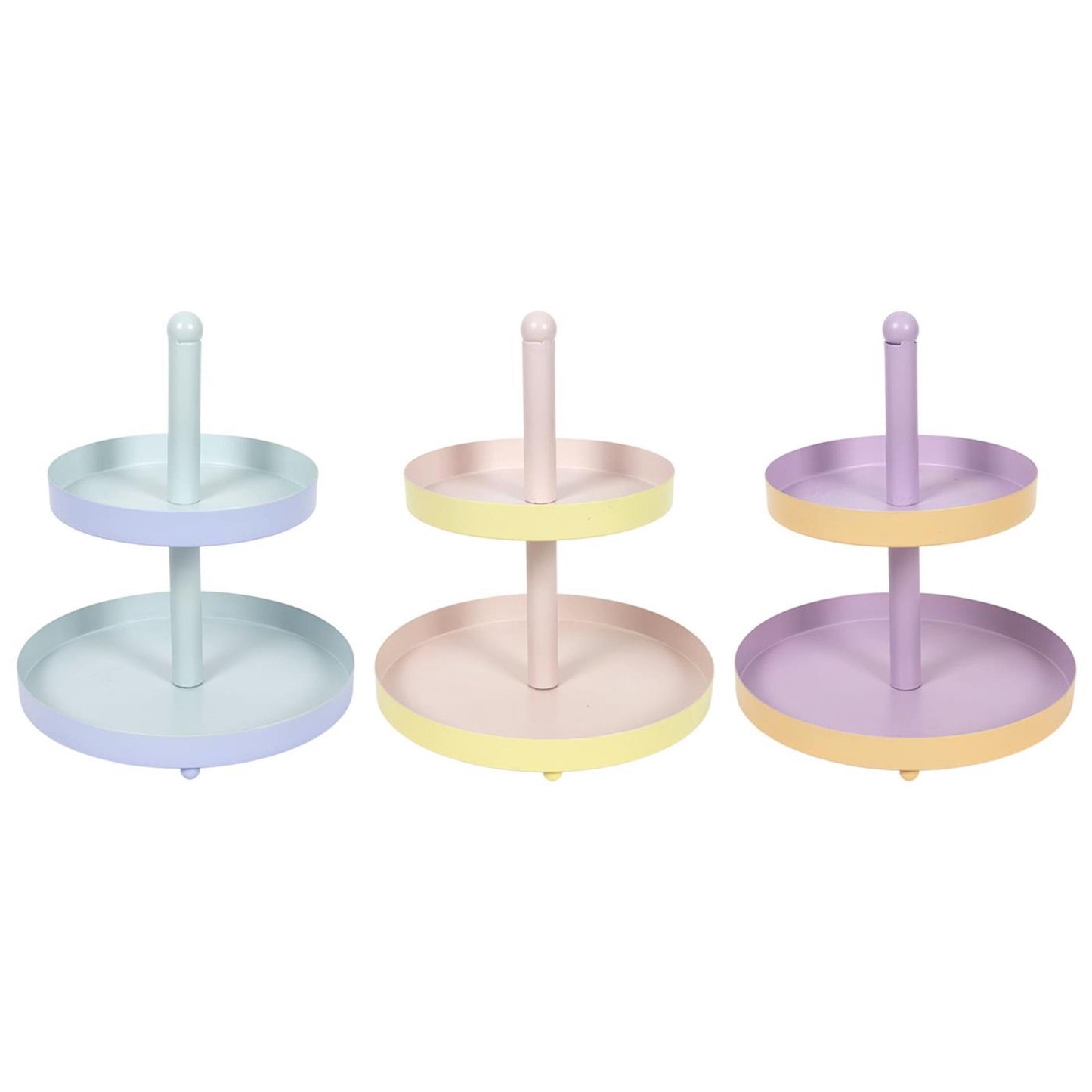 Etagere 2 tonos metal 2 capas ø20xh23cm