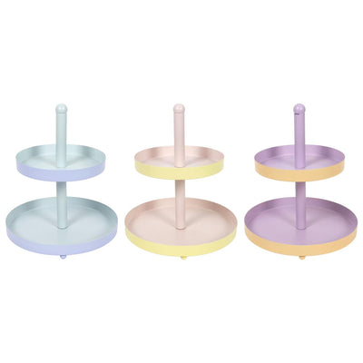 Etagere 2 tonos metal 2 capas ø20xh23cm