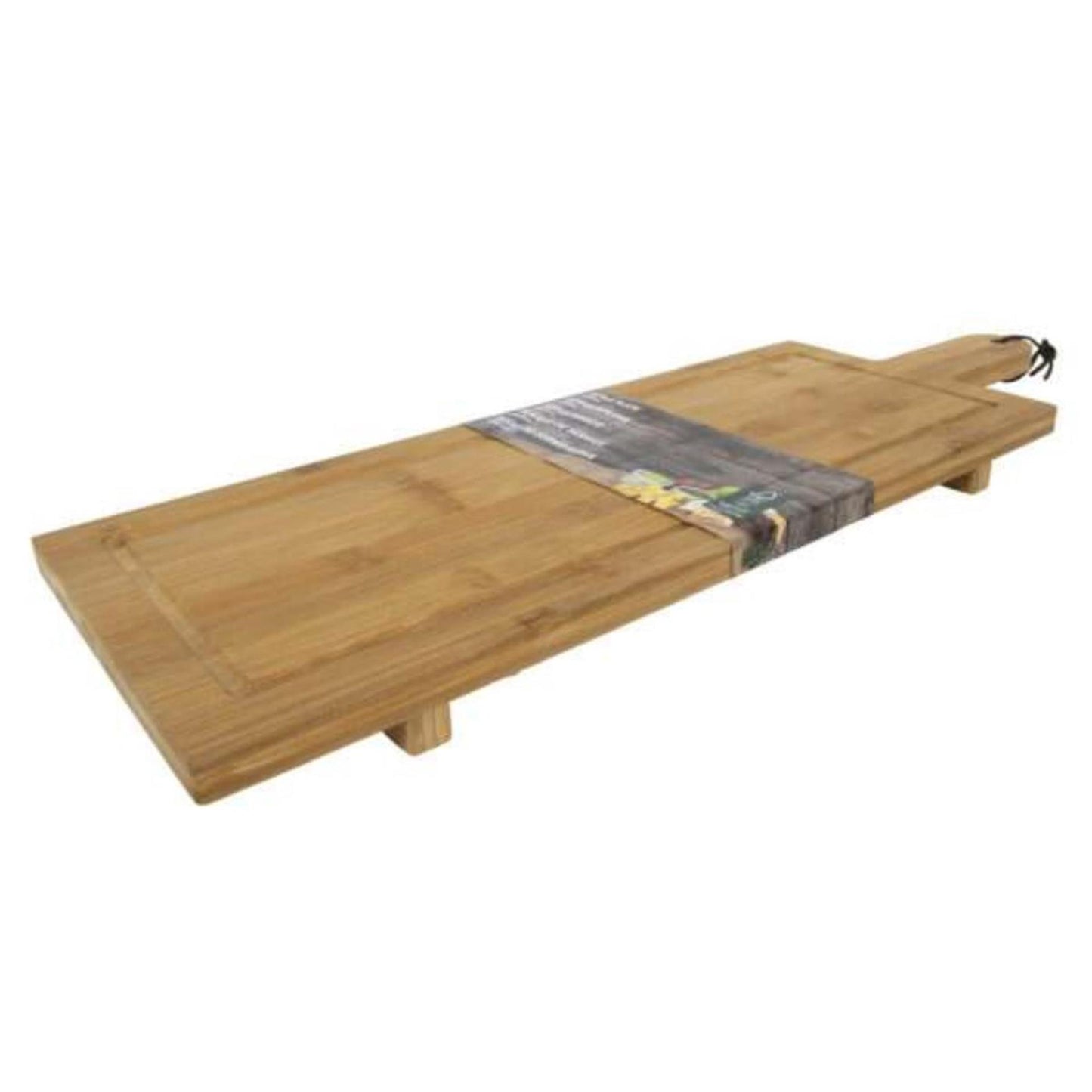 Tabla de servir de bambú con base 58x19x3cm