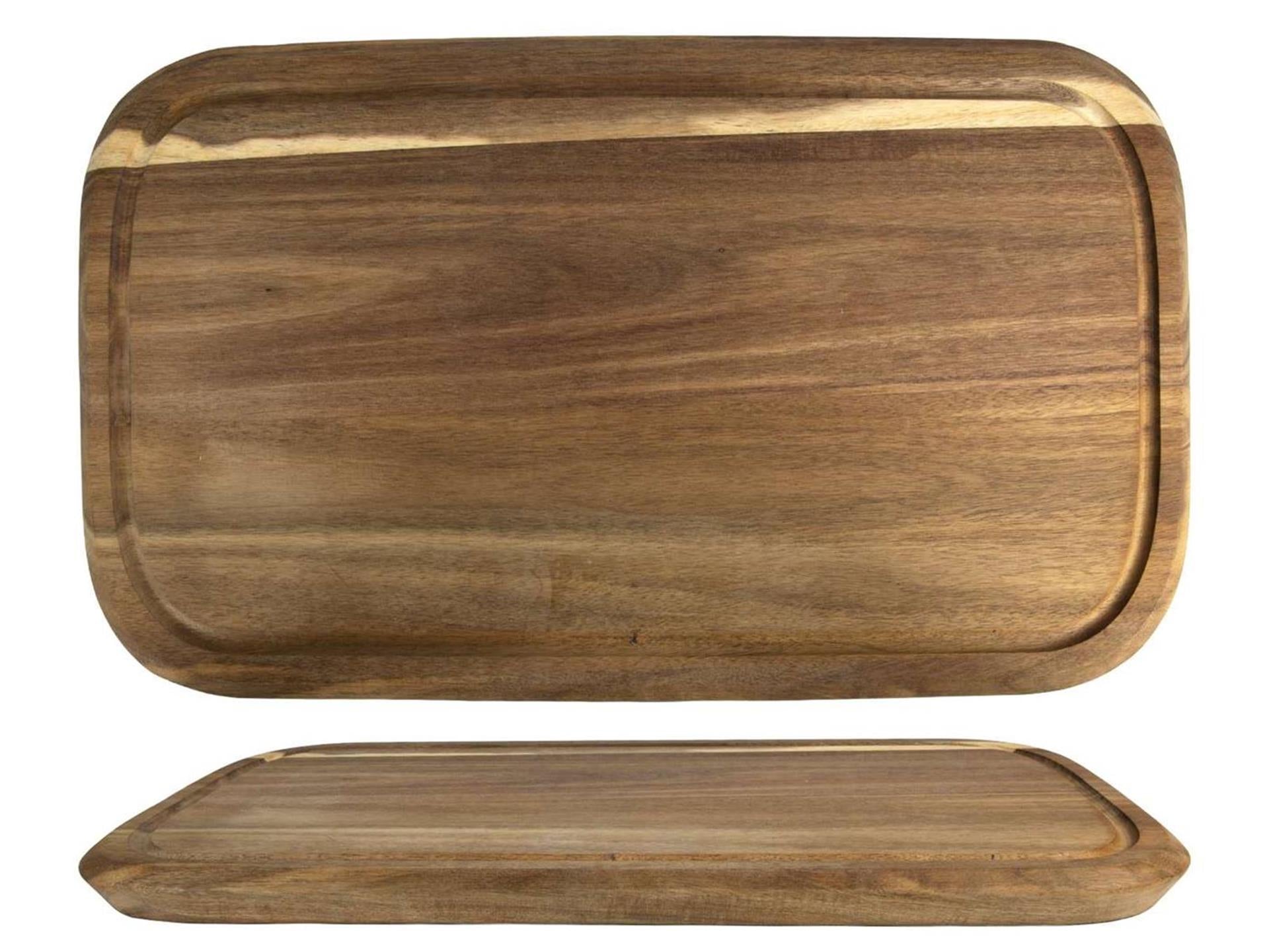 Piatto da portata con trincea in acacia 49x28x2,4cm