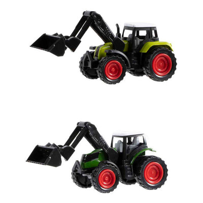 Jono juguetes tractor con cargador frontal retráctil 11cm