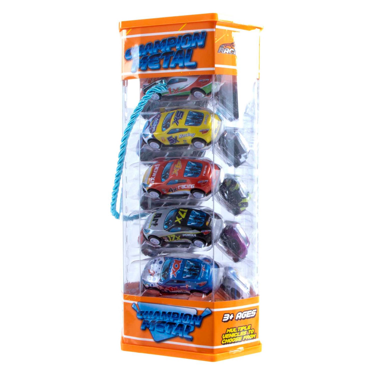 Jono Toys coches de metal con retroceso en torre de almacenamiento, 15 coches
