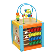 Jonotoys primi passi - houten activiteiten kubus met spiraal 5 in 1 - afbeelding 3