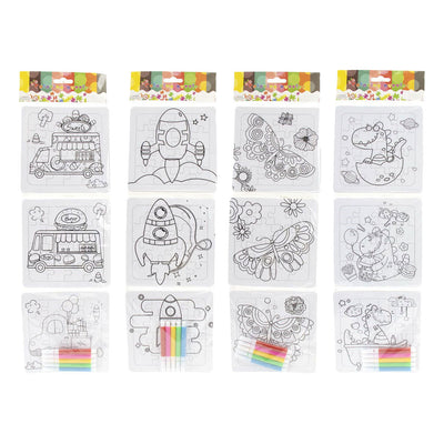 I giocattoli Jono colorano i tuoi puzzle: 3 puzzle + 5 pennarelli