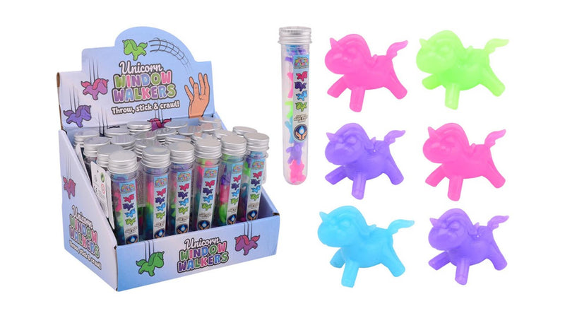 Johntoy Sticky Unicorn Window Runners a Koker, 6st