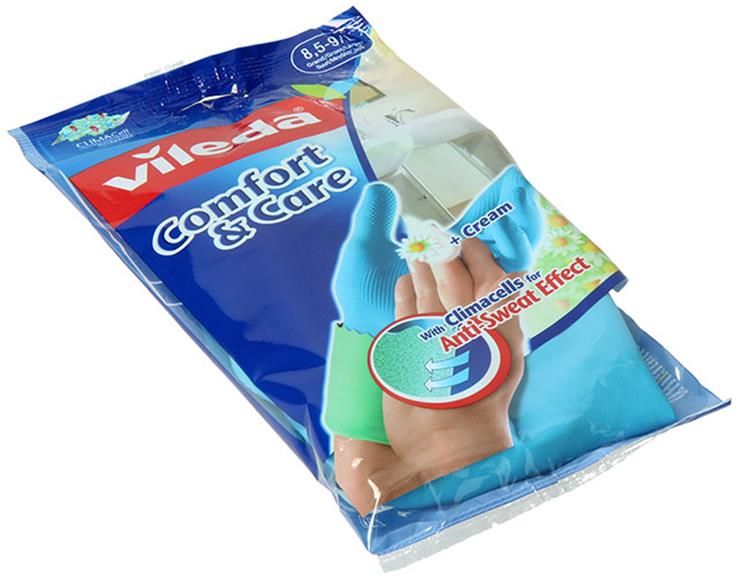 Vileda 1046051 - guantes cuidado confort l | 12 piezas