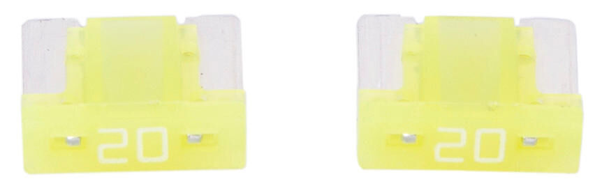 Dresselhaus zekering bananenstekker mini mini-fuse 20a 2 pcs. low profile yellow