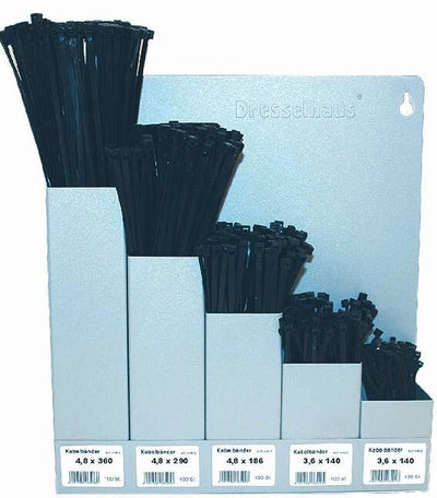 Dresselhaus Cable Arnés Estante de pared Black W. Metal Lengua