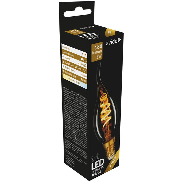 Lampada led Avide fiamma candela 3w e14 180lm