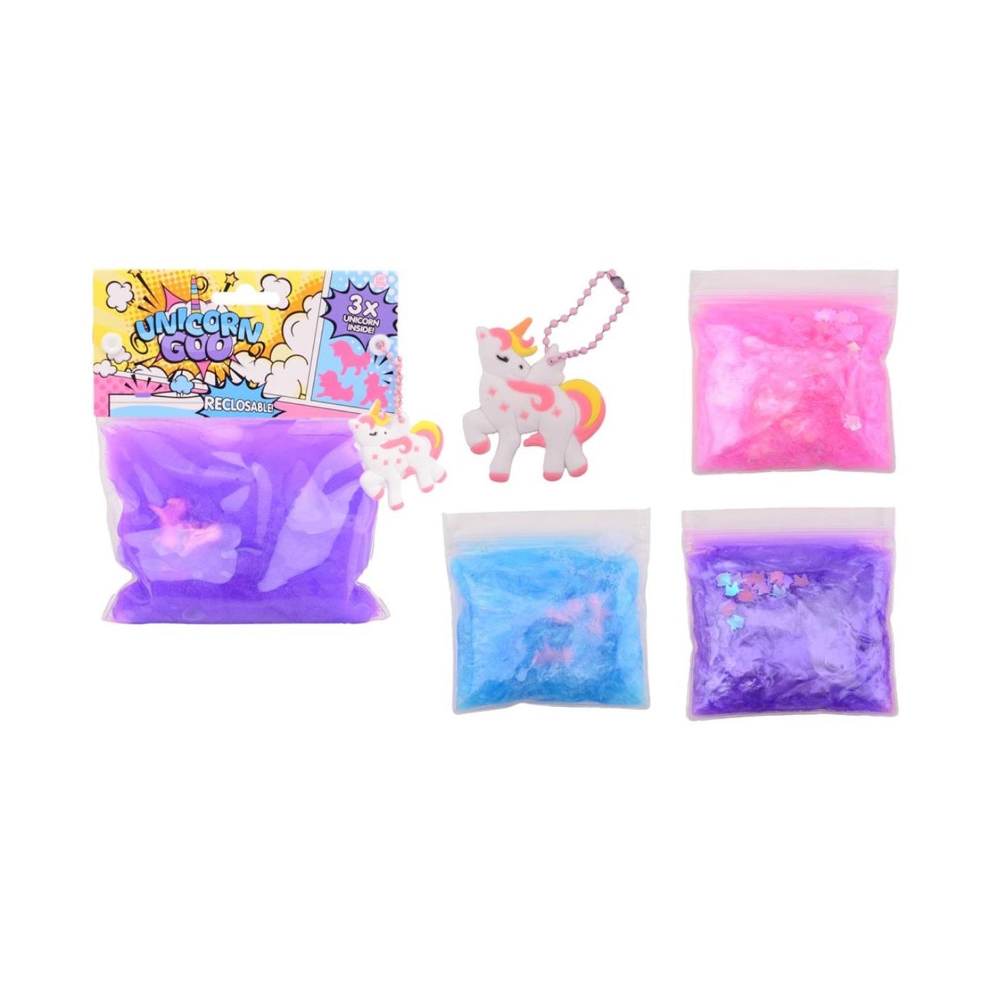 Muco con 3 unicorni in borsa ricostituibile