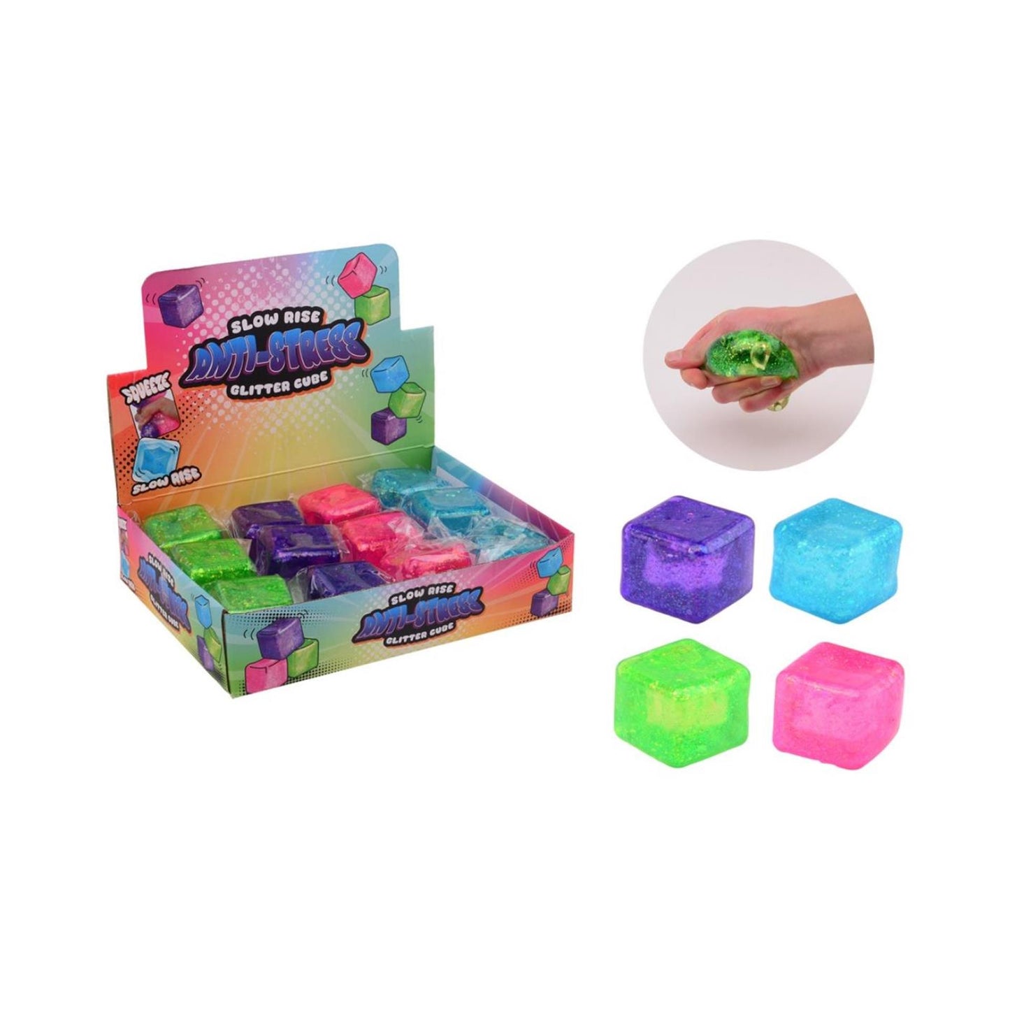LG-Imports Slow Rise Antistress Cube con brillo