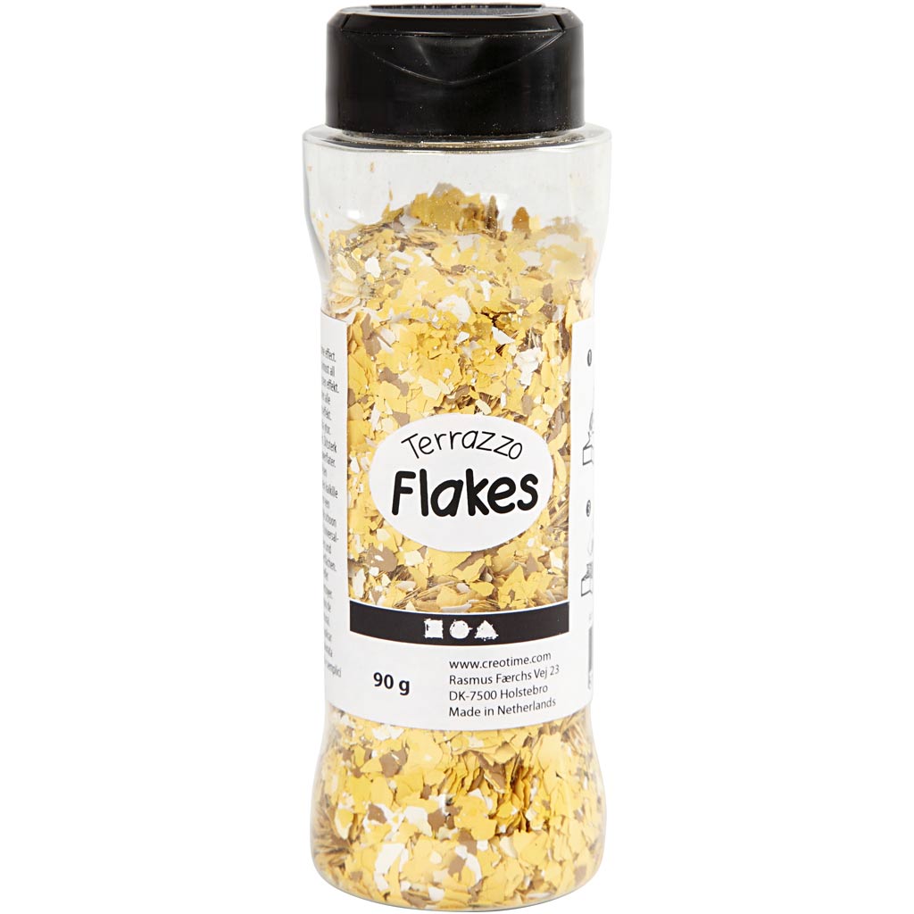 Terrazzo flakes, yellow, 90 gr 1 box