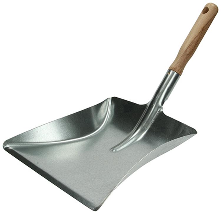 1003265 - recogedor galvanizado + mango de madera | 10 piezas
