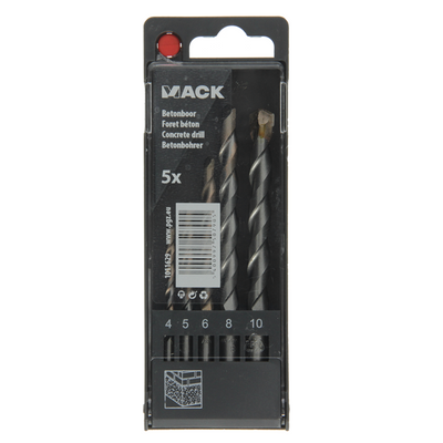 Mack 1011629 - trapano per calcestruzzo DIN 8039 set 5 pezzi 4-10mm | 5 pezzi