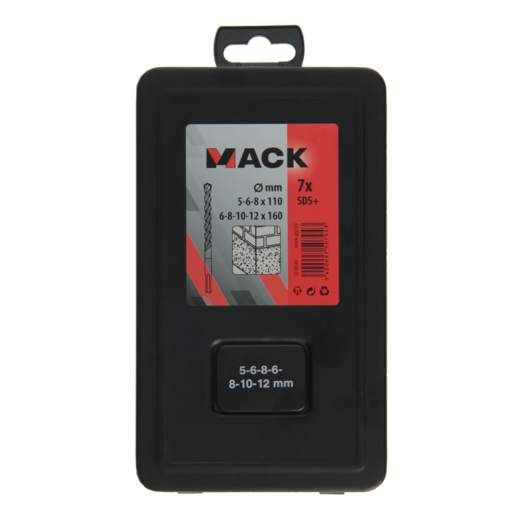Mack 1018540 - taladro percutor sds + juego 7 piezas 5-12mm | 3 piezas