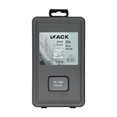 Mack 1011627 - punta per metallo hss g din 338 set 25 pezzi 1-13mm | 3 pezzi