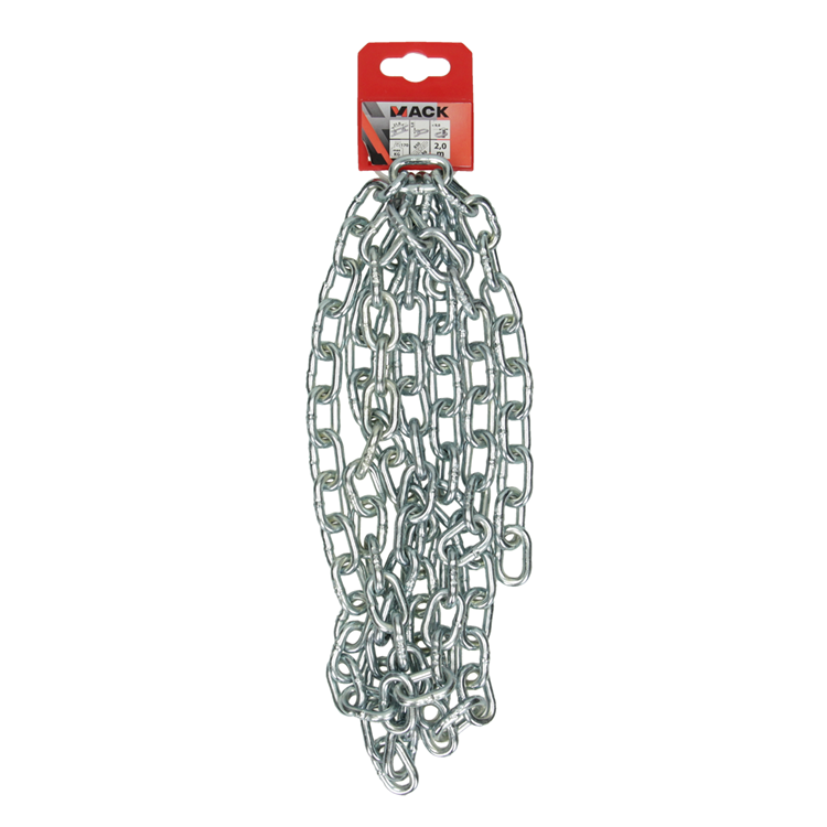 Mack 1004997 - eslabón de cadena corto din5685-2ø 5mm l 21mm 2m ancho 125 kg | 5 piezas
