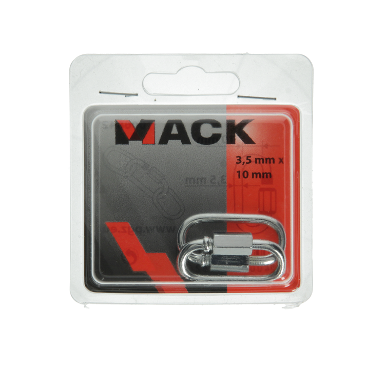 Mack 1006842 - 2 eslabones vacíos galvanizados + tuerca bl 3,5mm | 5 piezas