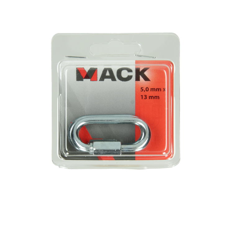 Mack 1006843 - 2 eslabones vacíos galvanizados + tuerca bl 5mm | 5 piezas