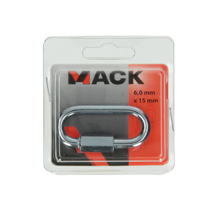 Mack 1006844 - 1 eslabón vacío galvanizado + tuerca bl 6mm | 5 piezas