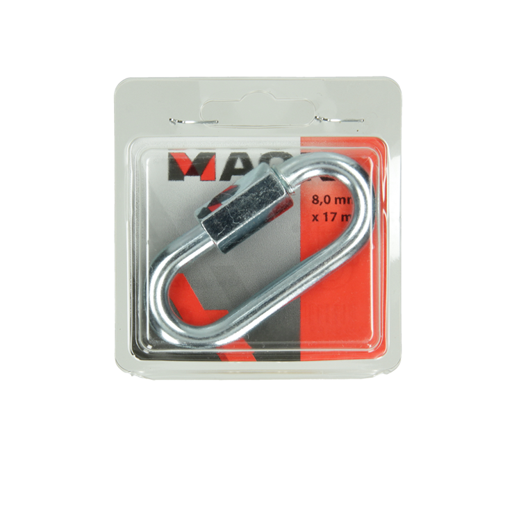 Mack 1006845 - 1 eslabón vacío galvanizado + tuerca BL 8mm | 5 piezas