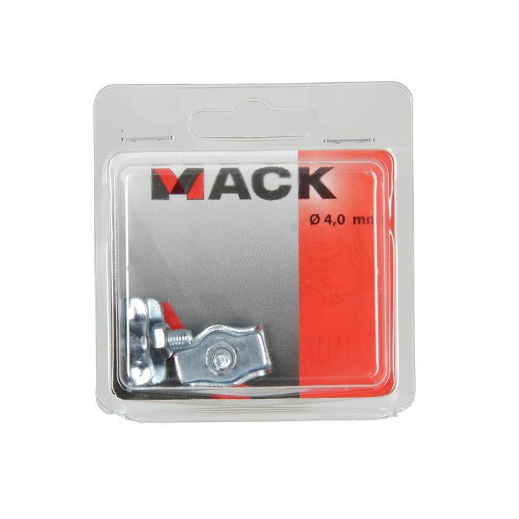 Mack 1006863 - 2 abrazaderas de alambre de acero galvanizado simplex 4mm bl | 5 piezas