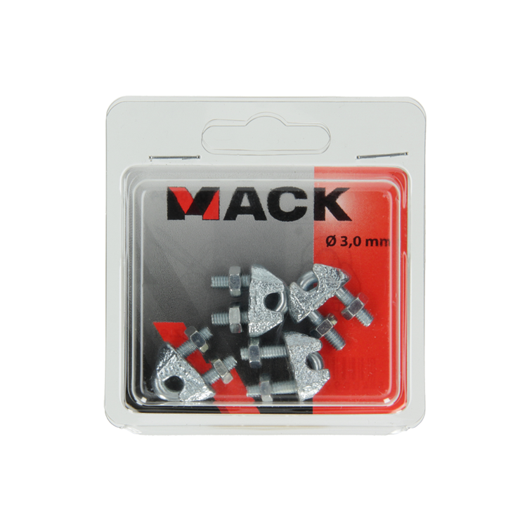 Mack 1006864 - 4 abrazaderas de alambre de acero crosby galvanizado 3mm bl | 5 piezas