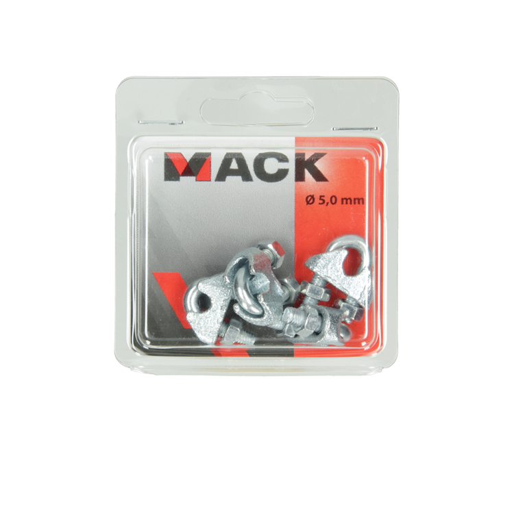 Mack 1006865 - 4 abrazaderas de alambre de acero crosby galvanizado 5mm bl | 5 piezas